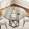 120cm Round Dining Table for 4-6,Kitchen Table with Sturdy Metal Pedestal Base