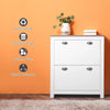 Narrow Shoe Cabinet Hallway Modern Cupboard Storage Flip Drawer Doors Shelf Unit