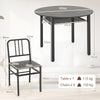 COSTWAY 5 Piece Dining Table Set Round Kitchen Table & 4 Chairs-Gray