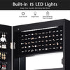 Wall-mounted Jewelry Storage Cabinet Door Hanging Jewelry Armoire w/ Full Mirror
