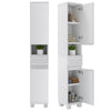 White Slimline Bathroom Tallboy Free Standing Cabinet Tall Storage Yzcnabui