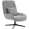Swivel Accent Chair, Chenille Armchair with Lumbar Pillow, Light Grey