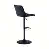 Set of 2 Black Bar Stools, Chicago, Faux Leather, swivel, height adjustable