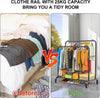 Heavy Duty Metal Double Rail Clothes Garment Hanging Rack Shelf Display Stand Yn