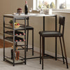 2-Seater High Top Bar Table Set with Upholstered Chairs, Dining Set with Storage