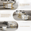 Set of 2 Nesting Coffee Tables Round Stacking Sofa Side Tables for Living Room