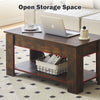 Brown Coffee Table with Lift Top Storage Shelf Wood Modern Living room