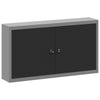Wall Tool Cabinet 100x20x55 cm Black Steel Garage Workshop Storage
