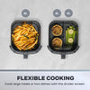 Daewoo Family Size 8L Digital Air Fryer w Window & Divider for 2x4L Dual Cooking
