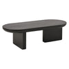 Oval Coffee Table MDF Black Sofa Side Table Minimalist Design for Living Room
