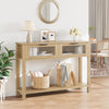 Entryway Console Table w/ 2 Glass Drawer Storage 2 Tier Sofa Table Living Room