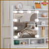 White Dressing Table Vanity Makeup Desk with LED Mirror 5 Drawers & Open Shelves