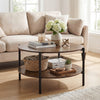 2-Tier Industrial Accent Table with Open Storage Shelf