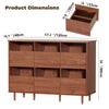 6-Drawer Large Storage Vinyl Record Player Stand Media Console Table Cabinet UK