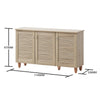 Shoe Storage Cabinet 3 Slatted Doors Rack Cupboard Stand Drawer Unit Footwear
