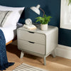 2 Drawer Bedside Scandi Legs Home Bedroom Furniture Nightstand Lamp Side Table