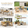COSTWAY 4-Person Outdoor Dining Table 107x107cm Acacia Wood Patio Table-Natural