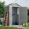 Plastic Garden Storage Shed Outdoor Storage House Tool Shed with Window，No Floor