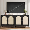 Buffet Storage Cabinet with Rattan Decorating Living Room Wood Kitchen Sideboard