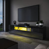 High Gloss 200cm Black TV Stand Cabinet Unit Doors Storage with RGB LED Cupboard