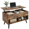 Lift Top Coffee Table Storage Living Room Table 75cm Rustic Brown