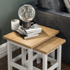 Nest of 2 Tables Side End Square Modern Table Set Living Room Display