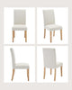 Set of 2 Modern Fabric Upholstered Dining Chairs, Curved Backrest+Solid Wood Leg