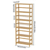 6Tier Bamboo Shelf Open Wood Bookshelf Adjustable Display Storage Rack Organizer