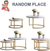 Round Coffee Table Set of 2 Stacking Side End Table Nesting Tables Marble Effect