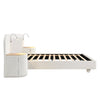 Modern Double Bed with Reading Light & Includes Bedside Table, Velvet 135x190cm