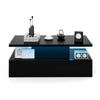LED Coffee Table Modern 2-tier High Glossy Black Coffee Table