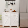 Tilt Out Trash Can Cabinet with Outlets and 2 Drawers