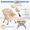 Comfy Lazy Chair with Footstool Relax Lounge Chair Accent Armchair Sofa Chair