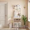 185cm Modern Hall Tree with 7 Hooks, 5-Tier Coat Rack & Shoe Storage Organizer