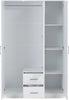 White 3 Door Mirrored Wardrobe with 2 Drawers Hanging Rail Shelf Storage