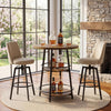90cm Industrial Round Table 3-Tier Counter Height Table for Small Space