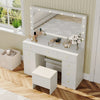 Dressing Table With Drawers Mirror Stool Set Makeup Desk Vanity Table Bedroom