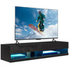 Floating TV Unit Stand, Wall Mount TV Cabinet with Storage LED Lights