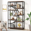 Industrial 5-Tier Etagere Bookcase Freestanding Tall Bookshelf w/ 9 Open Storage