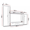 Stylish BENTLEY TV Entertainment Unit Glass White Oak Living Room Furniture