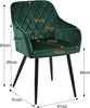 Velvet Dining Chairs Padded Set of 1/2 Metal Legs Kitchen Home Office Multicolor