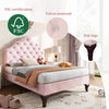 3ft Single Bed Upholstered Bed with Headboard and Wooden Slat Support 90x190 cm