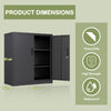 Metal Storage Cabinet with 2 Lockable Doors-Black