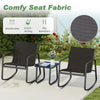 2 Rocking Chairs & Side Table with Breathable Seat