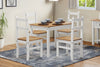 Corona Dining Table & 4 Chairs White Budget Set Solid Wood Mexican Pine Wooden