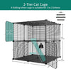 Large Cat Cage with Storage Cube, DIY Indoor Catio Enclosure Metal Play