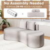 78.5 Inch Modern Floor Couch Upholstered Curved Sofa Grey