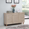 Shoe Storage Cabinet 3 Slatted Doors Rack Cupboard Stand Drawer Unit Footwear