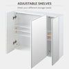 kleankin Bathroom Mirror Cabinet Wall Mount Storage organiser w/ Door, White