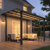 2.4x3.6m Metal Lean-to Gazebo Wall Mounted Iron Hardtop Pergola Heavy Duty